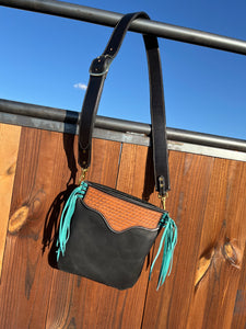 Black simple crossbody purse