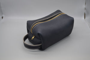 Black Leather Shave/Dopp kit